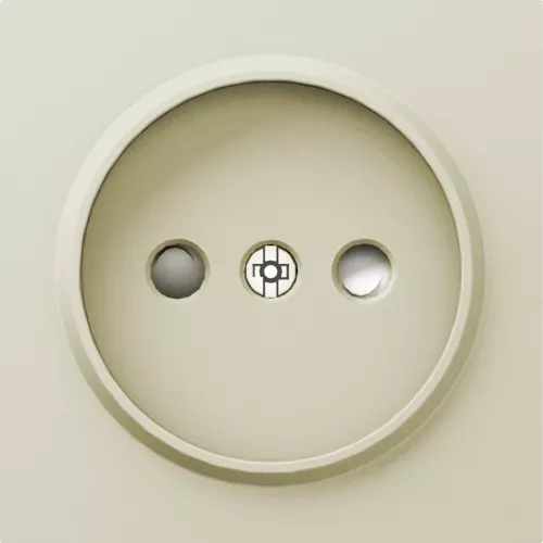Накладка для розетки Schuko без заземления со шторками, цвет шампань, серия A07 Donel