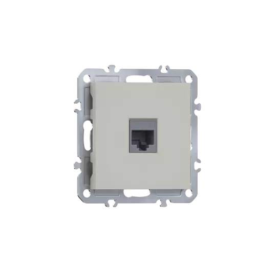 Розетка RJ11, телефонная на 1 выход, цвет матовый кашемир, серия A07 Donel