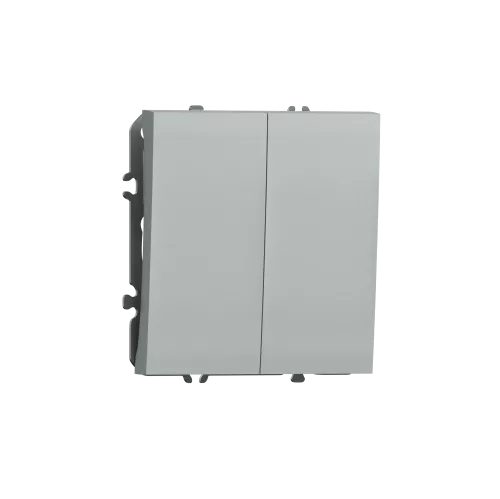 Кнопочный выключатель 2-клавишный, 2н.о. 10A 250В, цвет серый графит, серия S08 Donel