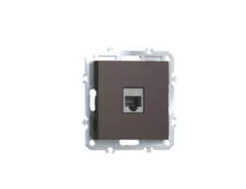 Розетка RJ45 cat.6, компьютерная на 1 выход, цвет мокко, серия A07 Donel
