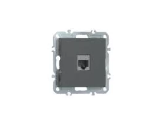 Розетка RJ11, телефонная на 1 выход, цвет матовый титан, серия A07 Donel