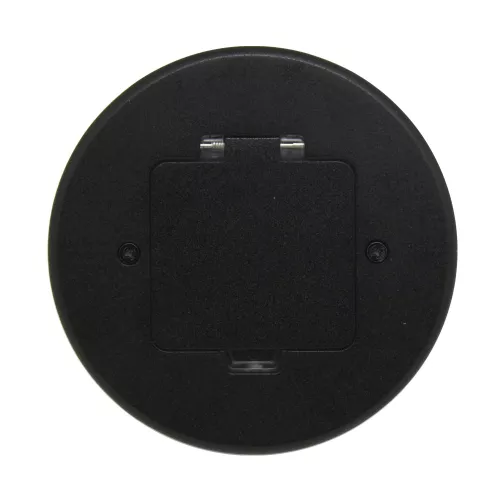 Лючок для электроустановочных изделий стандарта 45х45, установка 1 модуля 45х45мм, IP44, круглый, с квадратной крышкой, с универсальным установочным набором, цвет антрацит