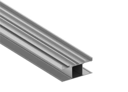 Накладной двусторонний алюминиевый профиль, сечение 42,3х90мм, длина 2 метра, цвет анодированный алюминий