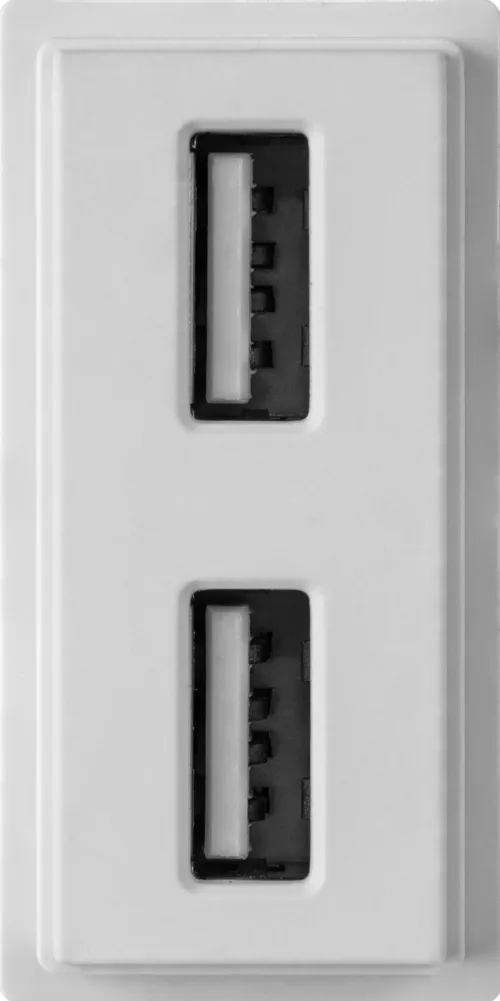 Зарядное устройство USB Стандарты А-А 5V 2100мА 1 модуль, белый