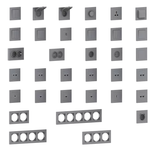 Рамка 1-я, цвет матовый серый, серия A07 Donel