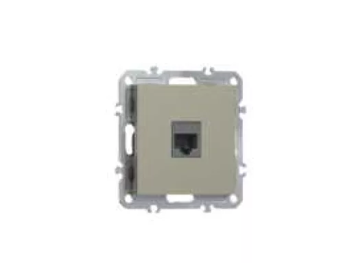 Розетка RJ11, телефонная на 1 выход, цвет шампань, серия A07 Donel