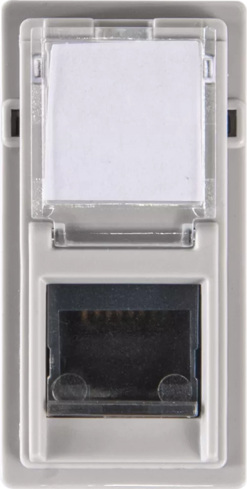 Розетка компьютерная RJ45 cat5e UTP 1 модуль, серый