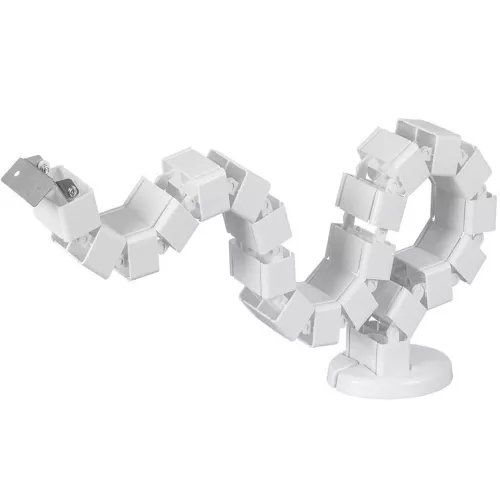 Пластиковый органайзер вертикальный SquareDesign для декоративной укладки проводов, длина 0,792 метра, цвет белый