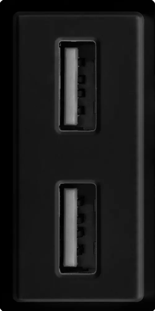 Зарядное устройство USB Стандарты А-А 5V 2100мА 1 модуль, черный