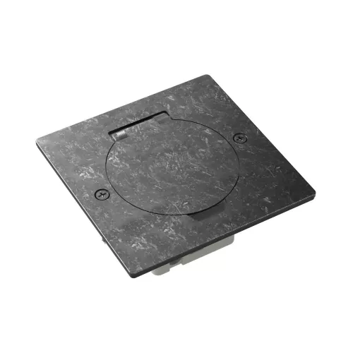 Лючок для электроустановочных изделий стандарта 45х45, установка 1 модуля 45х45мм, IP44, квадратный, с круглой крышкой, БЕЗ установочного набора, цвет оцинкованная сталь