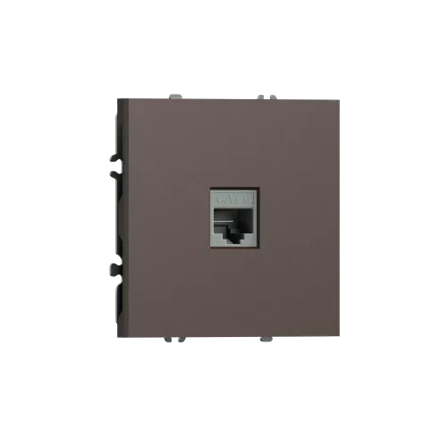 Розетка RJ45 cat.6, компьютерная на 1 выход, цвет мокко, серия S08 Donel