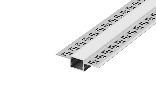 Встраиваемый алюминиевый профиль под шпаклевку, сечение 60,3х15мм, длина 2 метра, в комплекте матовый экран, 4 торцевые заглушки, цвет анодированный алюминий