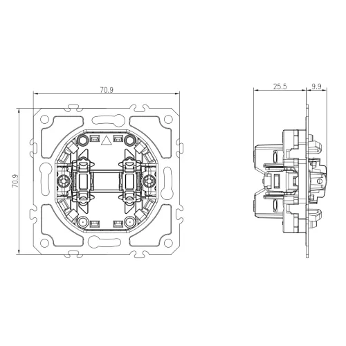 Механизм выключателя В2 с 2-х мест (проходного), 10 A 250 В~ для серий A07/S08, Donel