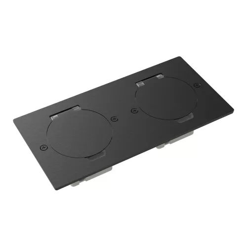 Лючок для электроустановочных изделий стандарта 45х45, установка 2 модулей 45х45мм, IP44, с круглой крышкой, БЕЗ установочного набора, цвет антрацит