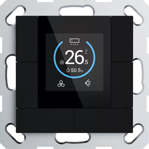 KNX многофункциональный термостат 55х55мм, цвет черный