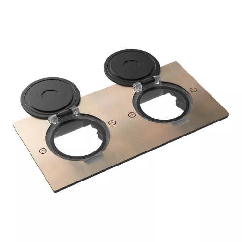 Лючок для электроустановочных изделий стандарта 45х45, установка 2 модулей 45х45мм, IP44, с круглой крышкой, БЕЗ установочного набора, цвет красная медь