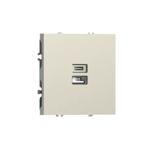 USB-зарядка типа A+С 3100мA 20Вт, цвет шампань, серия S08 Donel