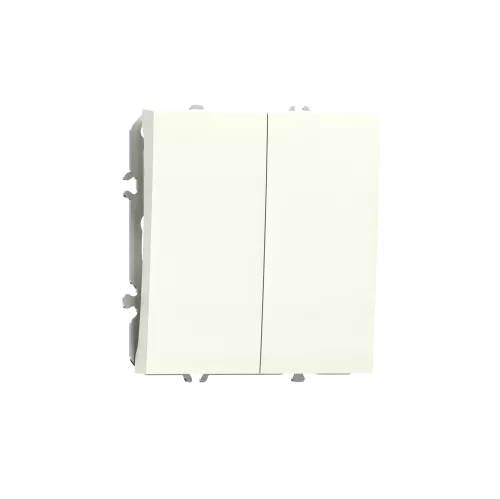 Кнопочный выключатель 2-клавишный, 2н.о. 10A 250В, цвет слоновая кость, серия S08 Donel