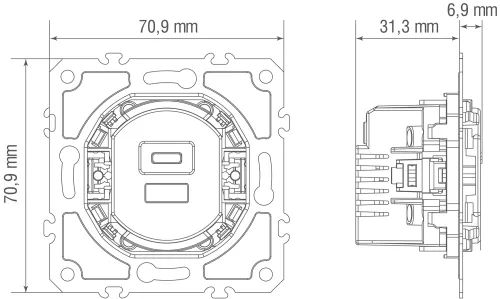 USB зарядное устройство 20Вт тип A+С 3100мА быстрая зарядка, серия D16