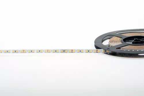 Лента светодиодная SMD тёпло-белая DC24V 9,6W/m 3000K 1150Lm/m 120д/м CRI>85 IP20, упаковка 5 метров, ширина 8мм, высота 2мм, самоклейкая
