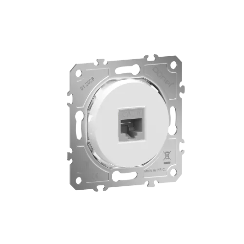 Розетка компьютерная RJ45 cat.6 на 1 порт, цвет глянцевый белый, серия D16, Donel