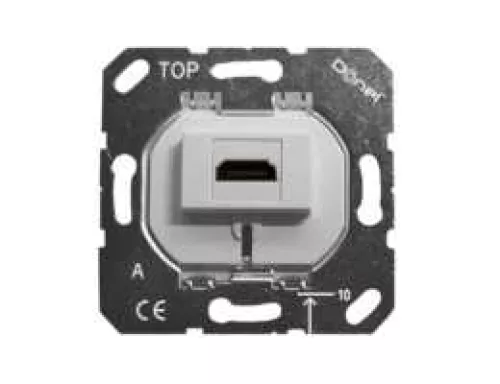 Розетка HDMI 2.0 type A, производство Donel, механизм без накладки, белый