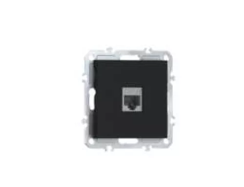 Розетка RJ45 cat.6, компьютерная на 1 выход, цвет матовый карбон, серия A07 Donel