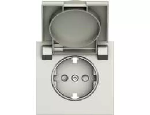Накладка для розетки Schuko с заземлением, с крышкой, цвет шампань, серия S08 Donel