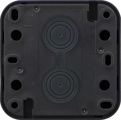 Выключатель 2-клавишный проходной накладной 10A 250В IP55 на винтах, цвет антрацит, серия W55 Donel