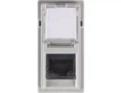 Розетка компьютерная RJ45 cat5e UTP 1 модуль, серый
