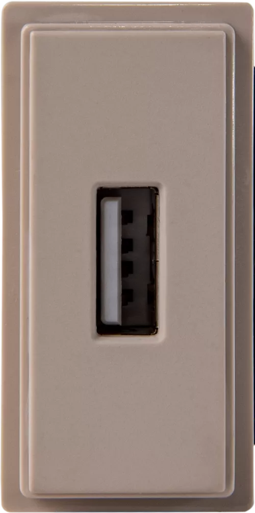 Зарядное устройство USB Стандарт А 5V 2100мА 1 модуль, песочный