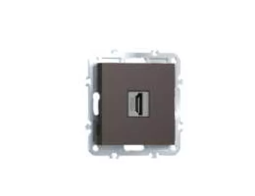 Розетка с разъёмом HDMI 2.0a черный, цвет мокко, серия A07 Donel