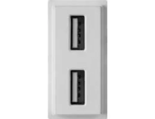 Зарядное устройство USB Стандарты А-А 5V 2100мА 1 модуль, белый