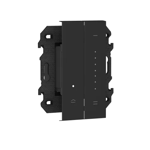 Светорегулятор клавишный 3-х проводный универсальный 100-400W (LED 5-100W) 240V, в сборе с суппортом, цвет чёрный матовый