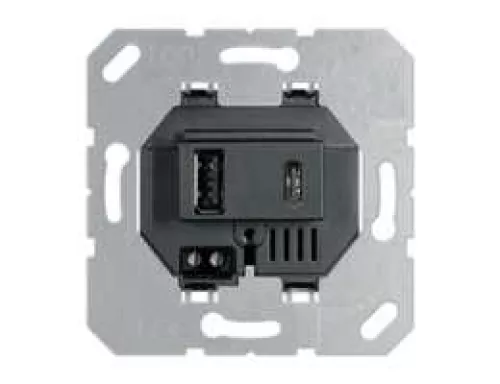 USB-зарядка 3100мA типа A+С, без накладки, цвет черный