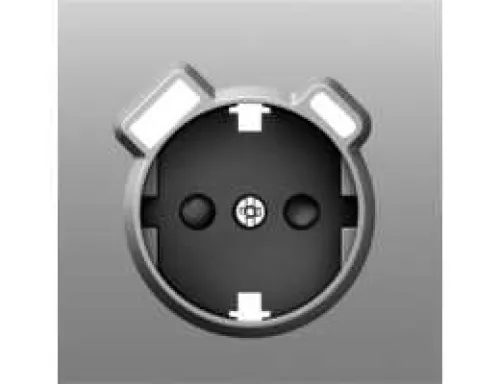 Накладка для розетки Schuko с зарядным устройством USB A+C, со шторками 16A 250В, серый графит, серия S08