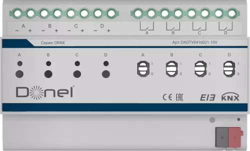 KNX диммер 1-10V 4-х канальный 16A