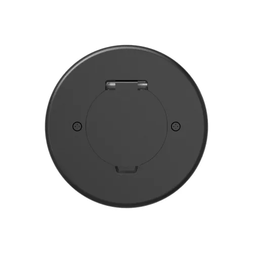 Лючок для электроустановочных изделий стандарта 45х45, установка 1 модуля 45х45мм, IP44, круглый, с круглой крышкой, с универсальным установочным набором, цвет антрацит