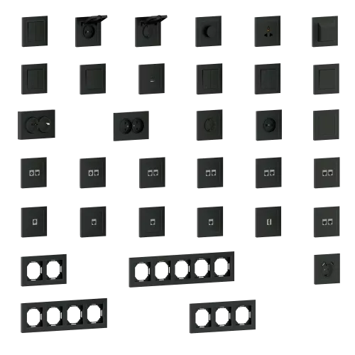 Рамка Wave 4-я, цвет матовый карбон, серия A07 Donel