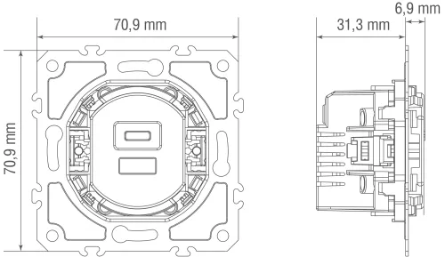 USB зарядное устройство 12 Вт тип A+С, серия D16
