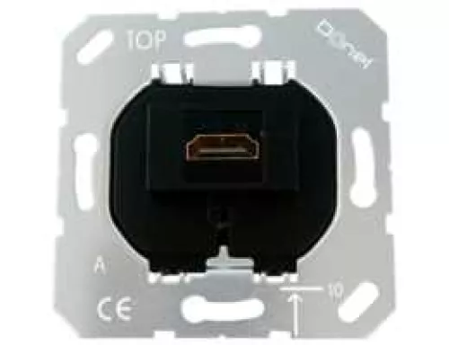 Розетка HDMI 2.0 type A, производство Donel, механизм без накладки, чёрный
