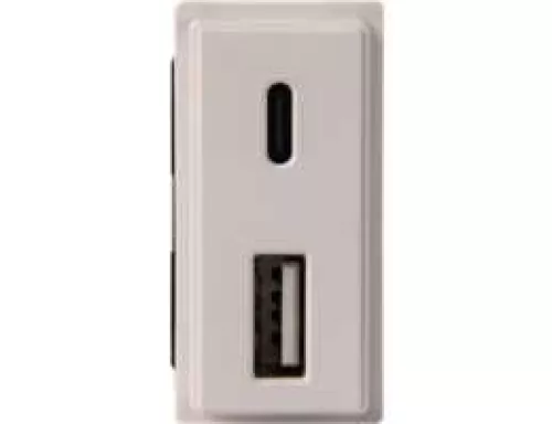Зарядное устройство USB Стандарт A-С 5V 3100мА 1 модуль, белый