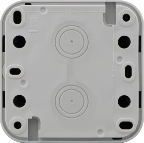 Выключатель 1-клавишный проходной с подсветкой накладной 10A 250В IP55, цвет серый, серия W55 Donel