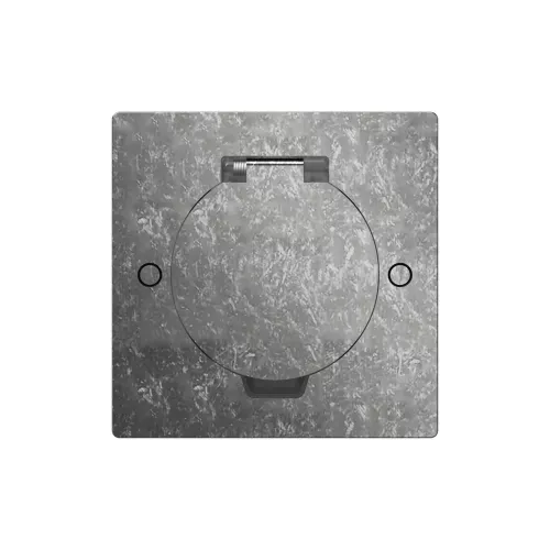 Лючок для электроустановочных изделий стандарта 45х45, установка 1 модуля 45х45мм, IP44, квадратный, с круглой крышкой, БЕЗ установочного набора, цвет оцинкованная сталь