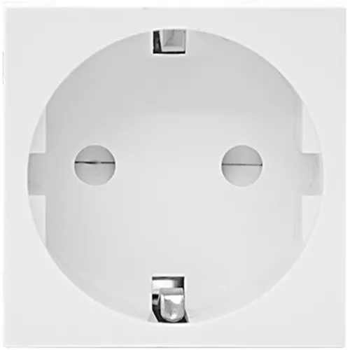 Розетка 2К+З нем.ст., в/заж., с з/ш, бел. матовая (45х45мм), серия (тип) DF6