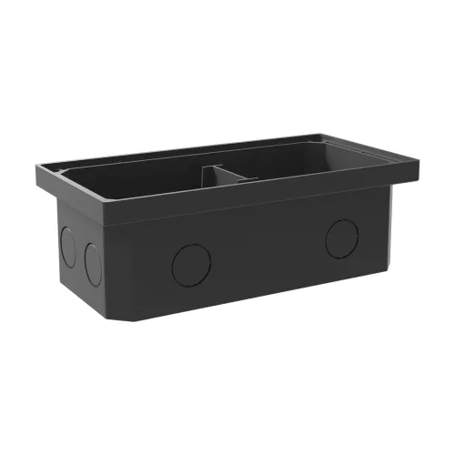 Коробка для установки в бетонную стяжку лючков на 2 модуля 45х45мм типа DFB22ZMR и DFB22MR