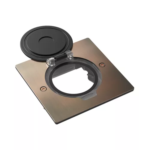 Лючок для электроустановочных изделий стандарта 45х45, установка 1 модуля 45х45мм, IP44, квадратный, с круглой крышкой, БЕЗ установочного набора, цвет красная медь