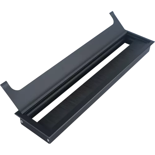 Кабельный вывод для установки в столешницу, размер 350х80 мм, цвет черный