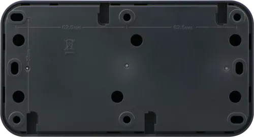 Розетка Schuko с заземлением двойная со шторками с крышкой накладная 16А 250В IP55 на винтах, цвет антрацит, серия W55 Donel