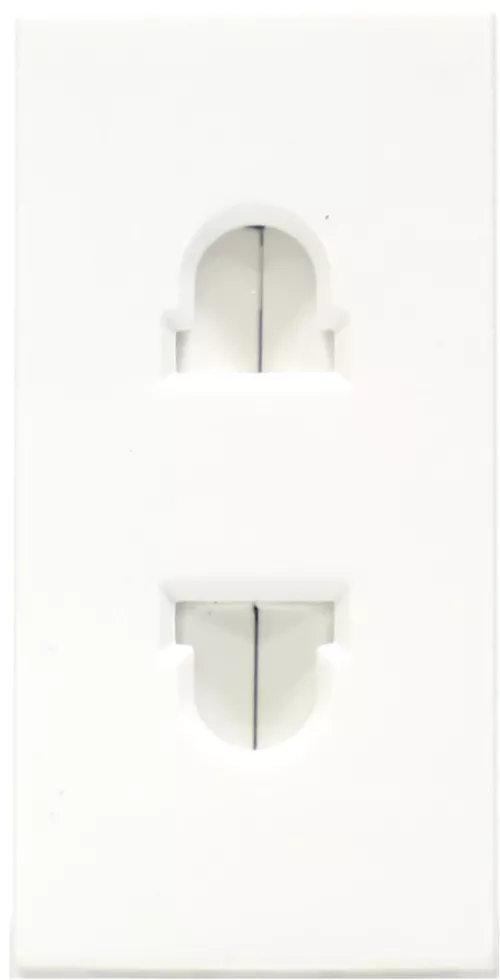 Розетка евро-американского стандарта с защитными шторками 10А 250В, 1 модуль, 22.5х45мм, на винтах, цвет белый